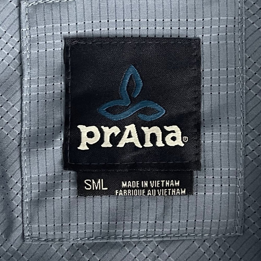 NWT prAna Cayman Shirt Small Blue Note Yarn Dye Melange Woven Check - Picture 12 of 16